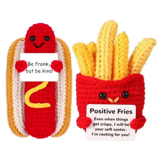 Positive crochet Hot dog Toy