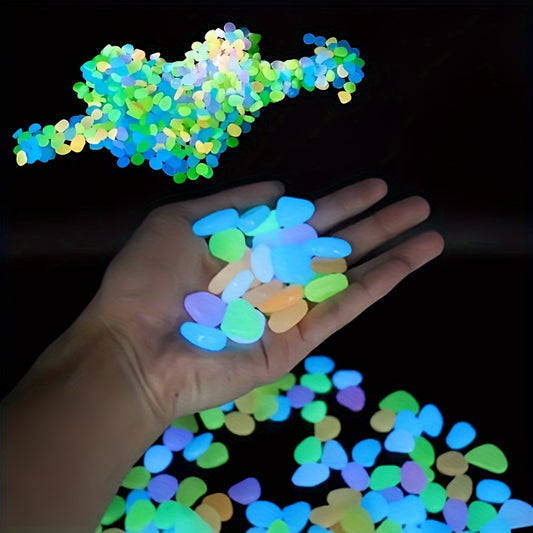 100pcs Vibrant Glow-in-the-Dark Pebbles